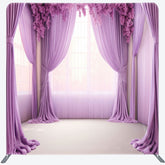 Lofaris Lavender Floral Curtains Square Tension Backdrop